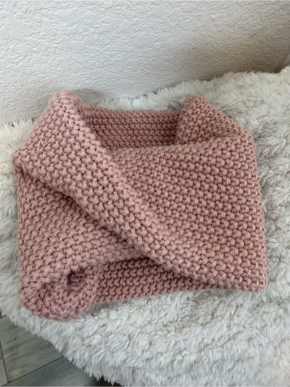 Zara Blush Pink Chunky Knit Cowl Neck Sweater